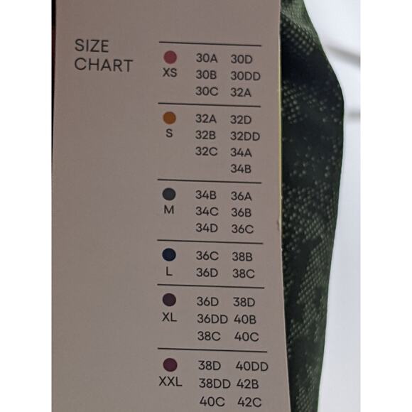 Snake‎ Print Sports Bra Light Support All in Motion Olive Green S Strappy Active - Picture 4 of 8